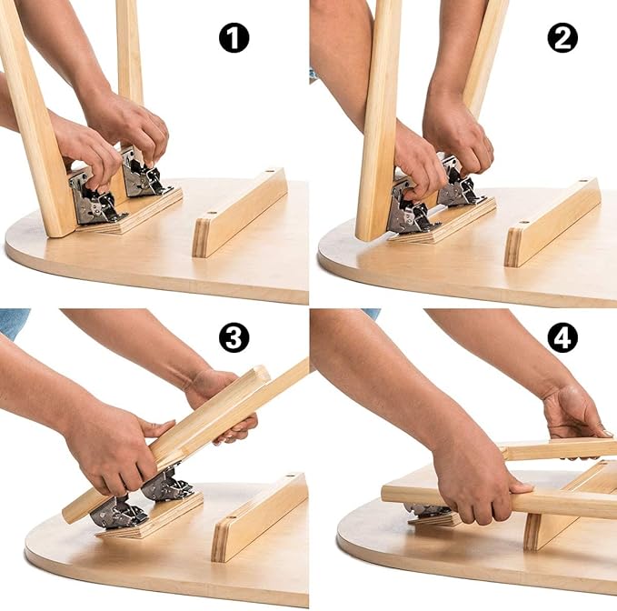 8 Pack Locking Hinge for Folding Table Brackets, Heavy Duty Folding Brackets 90 Degree Self Locking Folding Hinge for Table Legs Furniture
