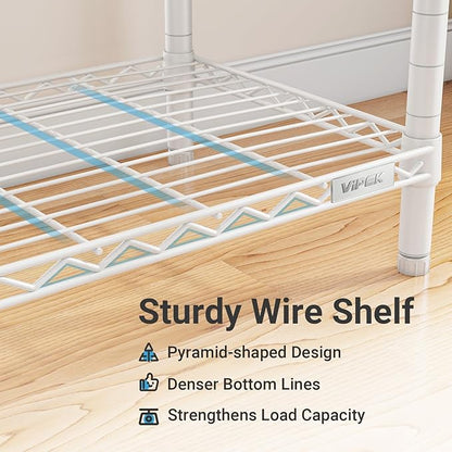 VIPEK V7C Garment Racks with Cover Portable Closets for Hanging Clothes, Heavy Duty Clothes Rack with Shelves Metal Closet Wardrobe, Max 670lbs, White Rack with Grey Upgraded Polyester Cover