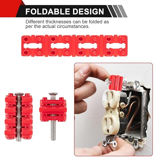 Outlet Spacers for Electrical Box, 96 PCS Electrical Outlet spacers shims, Plastic Wall Plate Spacer, Tile Backsplash Shims for Loose Outlet/Switch Repair (Stackable)