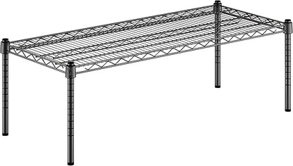 18" x 42" x 14" Black Epoxy Wire Storage Shelf, Dunnage Rack, Commercial 1 Tier Small Shelf