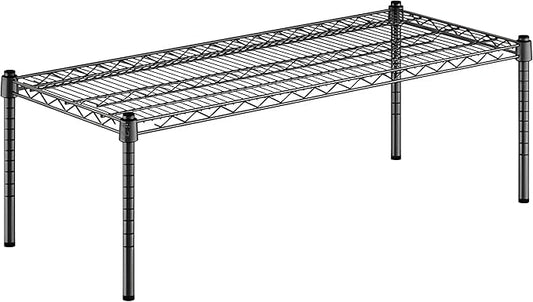 18" x 42" x 14" Black Epoxy Wire Storage Shelf, Dunnage Rack, Commercial 1 Tier Small Shelf