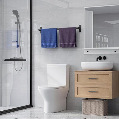 Matte Black Towel Rack for Bathroom - 24" Rustproof Towel Holder, Sturdy Towel Bar Wall Mounted, Space-Saving Towel Hanger, Bathroom Accessories, Home Decor, Apparment Essentials