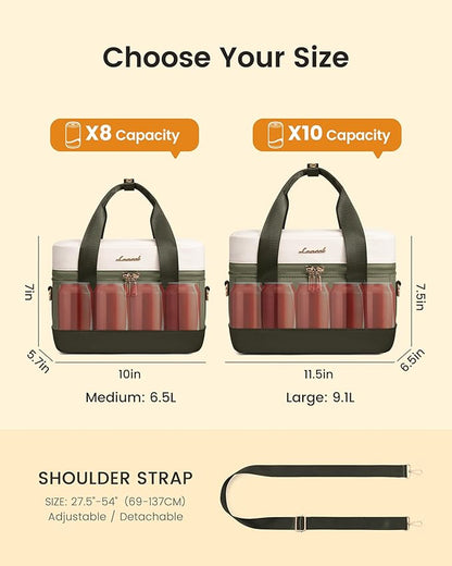 LOVEVOOK Insulated Lunch Bag for Women & Men - Cooler Lunch Tote and Lunch Box for Work and Travel, Light Green-beige-Dark olive Green
