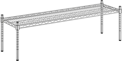 14" x 48" x 14" Chrome Wire Storage Shelf, Dunnage Rack, Commercial 1 Tier Small Shelf