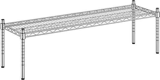 18" x 48" x 14" Chrome Wire Storage Shelf, Dunnage Rack, Commercial 1 Tier Small Shelf