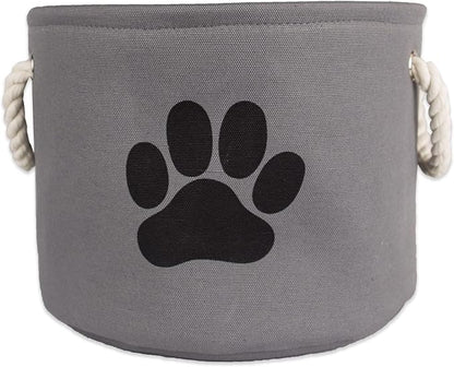 Bone Dry Pet Storage Collection Collapsible Bin, Small Round, Gray