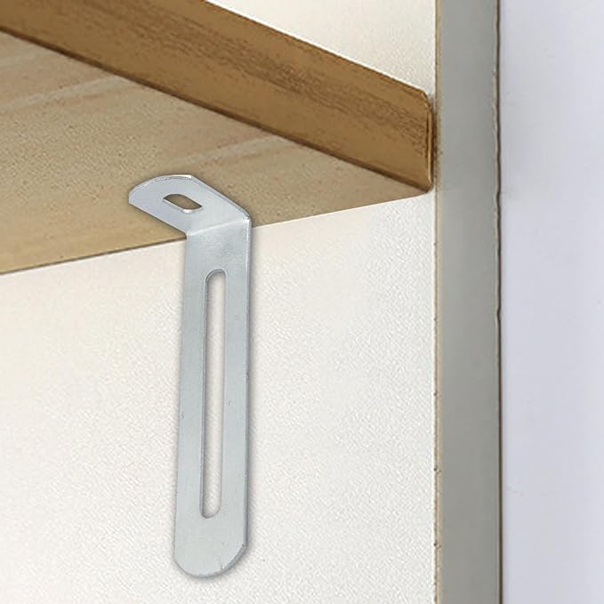 3"x1.2"x0.6"Adjustable Right Angle Brackets Metal L Bracket Heavy Duty 90 Degree Corner Fastener L-Shape Corner Brace Support Silver Shelf Bracket , 10Pcs