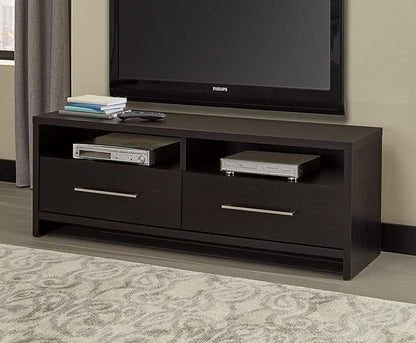 ClosetMaid Media Stand Entertainment Center with Cabinet Drawers, Open Shelves, 55 in. Wide, for Living Room, Den, Game Room, Black Walnut Finish