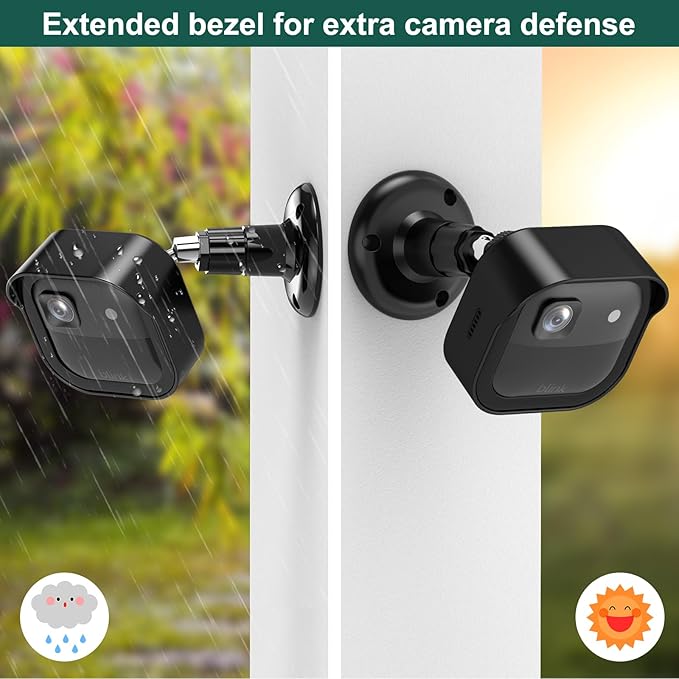 Blink Camera Mount for Outdoor 2K+, 3 Pack Protective Housing and 360° Adjustable Bracket, Snap-On Case for Easy Battery Change, Cable Management Blink Sync Module Mount(Black)