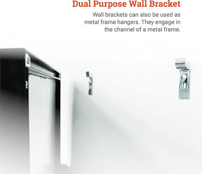 PHS Picture Hanging Security Brackets - 100 Pack - Anti Theft Hangers Earthquake Proof Hardware Kit with Hanging Tool for Picture Frame Brackets Wall Mount