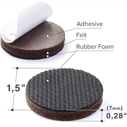 Non Slip Furniture Pads X-Protector - 8 PCS 1 1/2” - Premium Furniture Grippers - Self-Adhesive Rubber Feet for Furniture - Keep Furniture in Place!