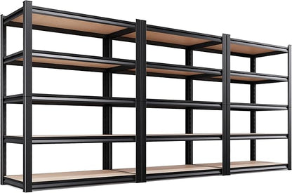 Set of 3 Garage Shelving-2050 lbs 5 Tier Storage Shelves,Adjustable Heavy Duty Metal Shelving Unit and Storage Large Rack,Utility Steel Shelf for Warehouse Industrial Pantry Basement 71"x46"x18"