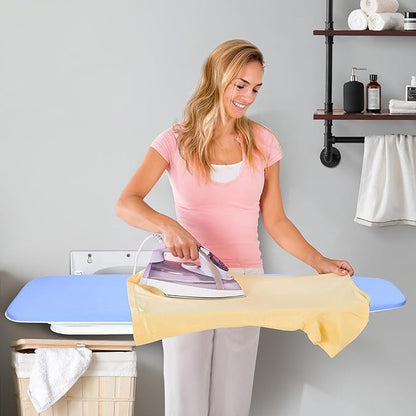 Wall Mounted Ironing Board 38.7 x 12 Inch, 180° Swivel Heavy Duty Ironing Board with Heat Resistant Cover, Space Saving Wall Mount Folding Ironing Boards for Small Spaces Home Laundry Room