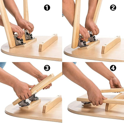 4 Pack Locking Hinge for Folding Table Brackets, Heavy Duty Folding Brackets 90 Degree Self Locking Folding Hinge for Table Legs Furniture
