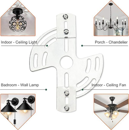 Qc Lighting Adjustable Crossbar with Screws and Nuts, Multifunctional Ceiling Light Bracket Light Fixture Crossbar Plate for Mount Wall Light, Close to Ceiling Light, Chandelier