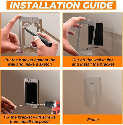 10 Pcs Low Voltage Mounting Bracket 1 Gang,Single Gang Drywall Brackets,Low Voltage Box Brackets for Drywall Outlet Cable Pass Through Wall Plates,Fixing Loose Outlets or Adding New Outlet