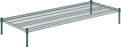 24" x 60" x 8" Green Epoxy Wire Storage Shelf, Dunnage Rack, Commercial 1 Tier Small Shelf