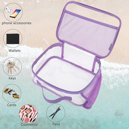 FlowFly Kids Lunch box Insulated Soft Bag Mini Cooler Back to School Thermal Meal Tote Kit for Girls, Boys,ClearPurple