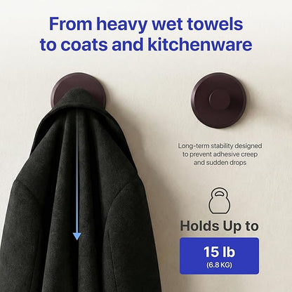 HOME SO Suction Cup Hooks for Shower & Bathroom Towel Holder 2-Pack – Suction Cups Hooks for Hanging Towels, Robes, & Coats - Tiles, Glass Door or Mirror – Shower Hooks & Towel Hooks Organizer -Bronze