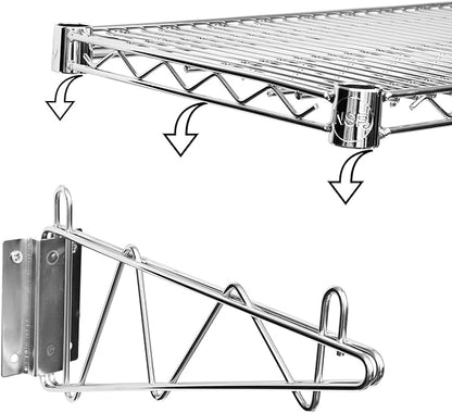 Wall Mount Wire Shelf (Chrome, 24" Deep x 36" Wide)
