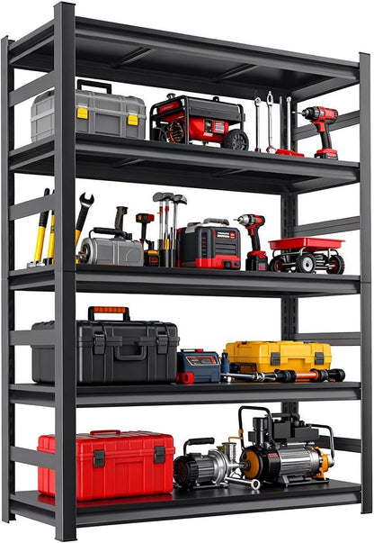 Metal Shelving, Garage Shelves Series, Heavy Duty Storage Shelf, Large Industrial Steel Racks for Garage, Basement and Factories, Multifunctional Utility Shelving Unit