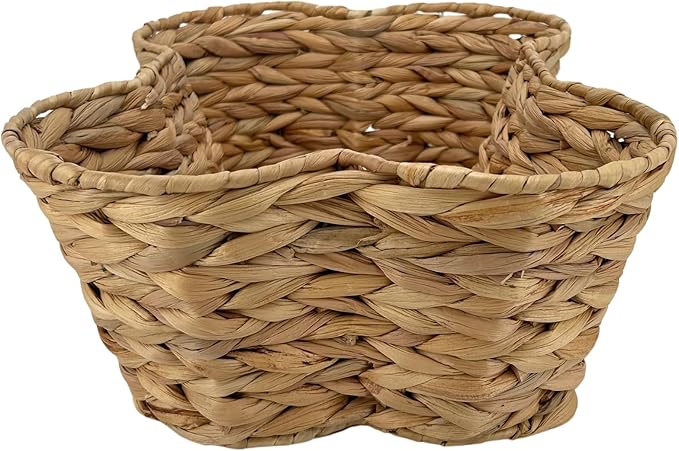 Dog Toy Basket, Hyacinth Cat & Dog Bone Shaped Basket, Wicker Pet Toy Bin Organizer, Dog Toy Storage (17x13 Hyacinth)