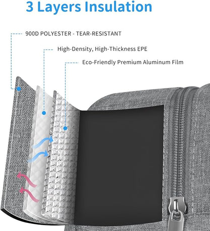 DALINDA Lunch Bag Lunch Box for Women Men Reusable Insulated Cooler Lunch Tote Bags, Leakproof Cute LunchBag Large Capacity for Work Travel Picnic,Grey