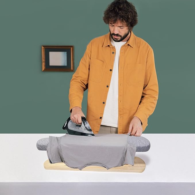 Sleeve Tabletop Ironing Board Portable Chest&sSleeves Ironing Board with Wooden Base for Tailor,Household,Laundry Rooms.