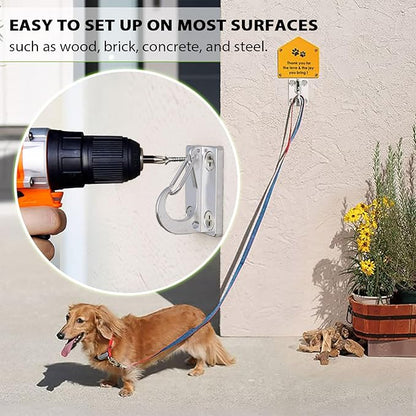 Heavy Duty Dog Leash Hook,Parking Holder for Chain,Rustproof&Chewproof Dog Tie-Out Spot,Perfect for Small Medium Large Dogs,Use Indoor and Outdoor for Home&Business (Small(2-Pack))