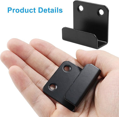 6 Pack Tile Display Wall Hanger Fastener, Stainless Steel Wall Mount Brackets Hook with 15mm Inner Width Heavy Duty Tile Hangers for Ceramic Tile Display (Black)