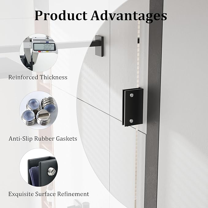 Alise Glass Shelf Brackets 2Pcs, Adjustable Shower Glass Clamps, Heavy Duty Clamp Holder, SUS304 Stainless Steel Brackets for 8-12mm Shelves, Matte Black