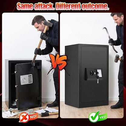 35 Mins Fireproof Safe - 6.5 Cu Ft Home Safe Box, Fire Proof Safes, Security Safe Box with Digital Keypads for Home Office, Cash, Files,Keypad