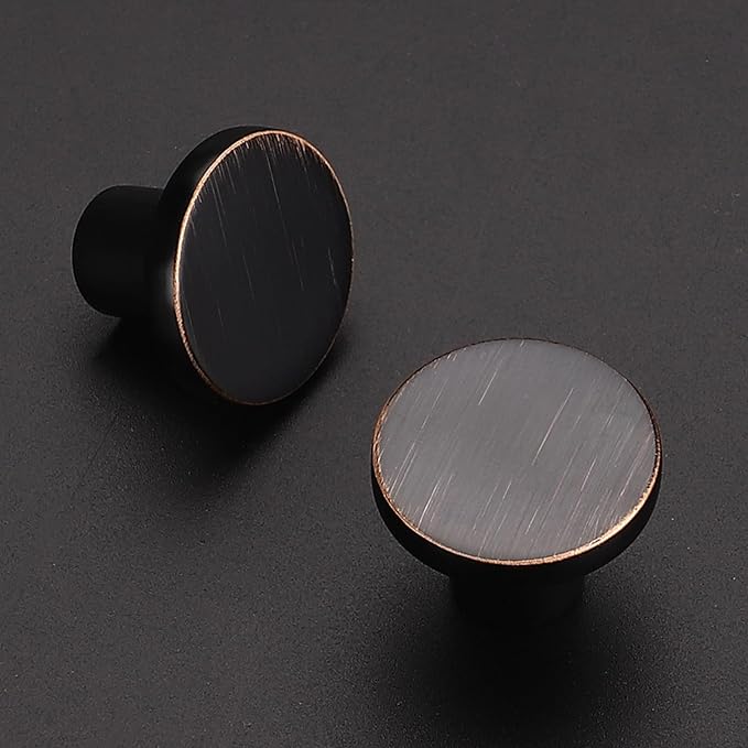 Ravinte 10 Pack Cabinet Knobs Oil Rubbed Bronze Kitchen Cabinet Knobs Round Dresser Drawer Pulls Closet Door Pulls 1-1/5 Inch