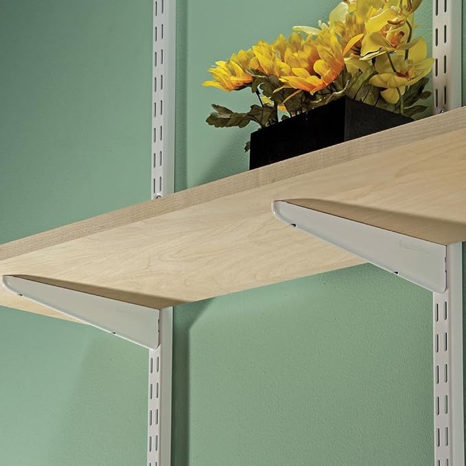 Organized Living freedomRail Bracket for Wood Shelves, 10.5-inch - White