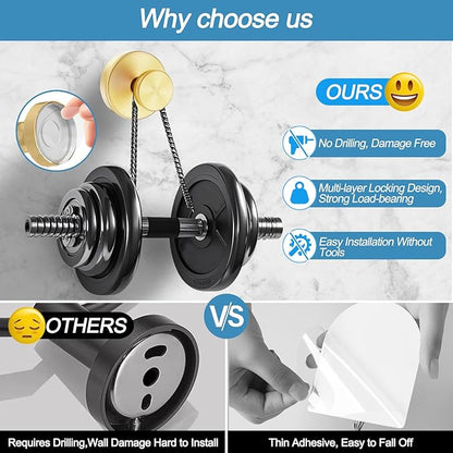 Shower Hooks for Inside Shower, Vacuum Suction Cup Hooks for Glass Window, Mirror, No Drill Towel Hooks for Bathrooms, Bath Robe Coat Looafh Wreath Hook for Hanging - 2 Pack, Gold