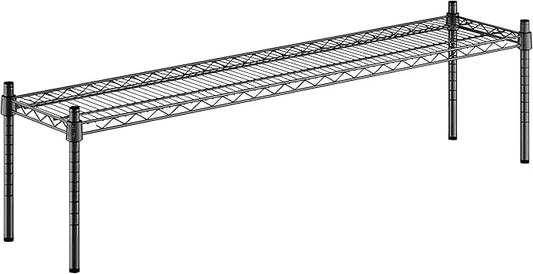 12" x 54" x 14" Black Epoxy Wire Storage Shelf, Dunnage Rack, Commercial 1 Tier Small Shelf