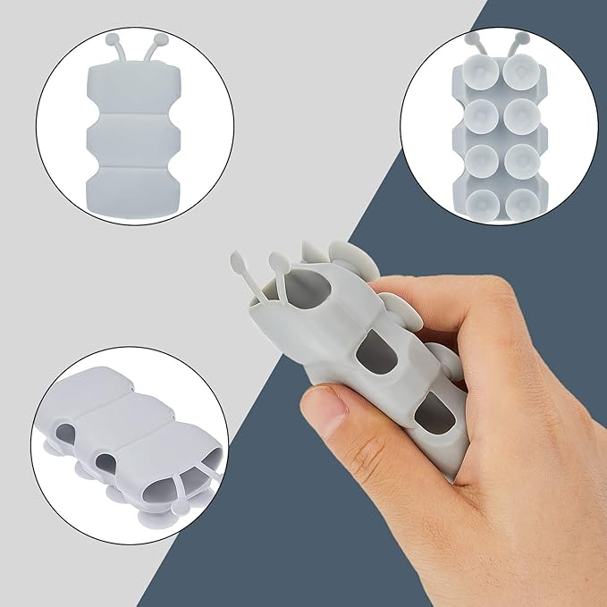 Riakrum 4 Pieces Silicone Shower Head Holder Universal Relocatable Silicone Shower Bracket Non Drilling Movable Fixed Seat Handheld Accessories