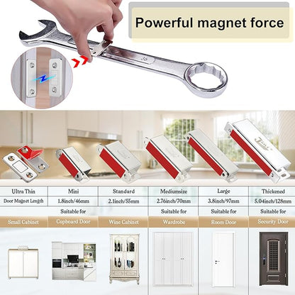 Cabinet Magnetic Catch Jiayi 4 Pack Ultra Thin Cabinet Door Magnetic Catch for Drawer Magnets Adhesive Cabinet Latch Magnetic Closures for Kitchen Closet Door Closing Magnetic Door Catch Closer