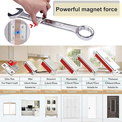 Drawer Magnets Jiayi 12 Pack Ultra Thin Cabinet Door Magnet Stainless Steel Magnetic Cabinet Latches Hardware Cabinet Magnets Catch for Sliding Door Kitchen Cupboard Closure Closet Door Closer