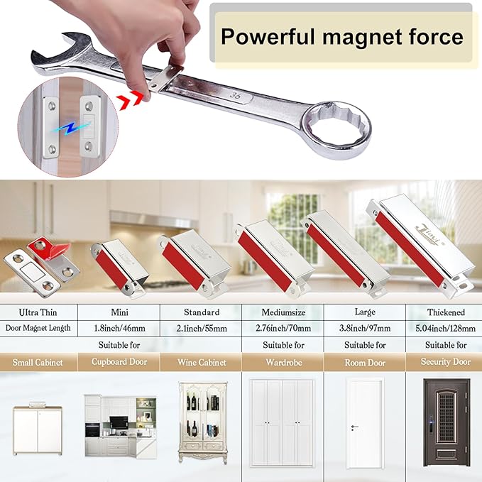 Cabinet Magnetic Catch Jiayi 5 Pack Ultra Thin Cabinet Door Magnetic Catch for Drawer Magnets Adhesive Cabinet Latch Magnetic Closures for Kitchen Closet Door Closing Magnetic Door Catch Closer