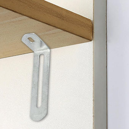 2.9"x1"x0.6"Adjustable Right Angle Brackets Metal L Bracket Heavy Duty 90 Degree Corner Fastener L-Shape Corner Brace Support Silver Shelf Bracket , 10Pcs