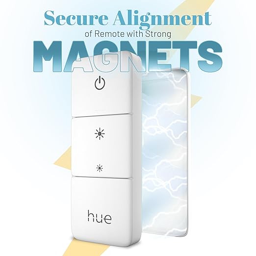 Ultra Slim Hue Remote Holder for Philips Hue Dimmer Switch V2 | Invisible Design Aluminum Remote Holder for Hue Dimmer Switch| Wall Plate Replacement for Philips Dimmer Remote V2