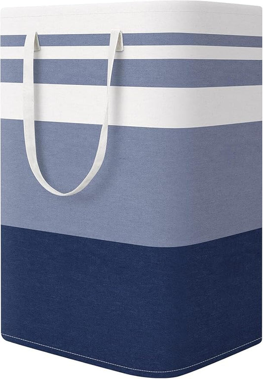 StorageRight Laundry Basket Hamper Large Collapsible Laundry Hamper with Easy Carry Handles，Freestanding Clothes Hampers for Laundry, Bedroom, Dorm, Clothes, Towels, 75L, Gradient Blue