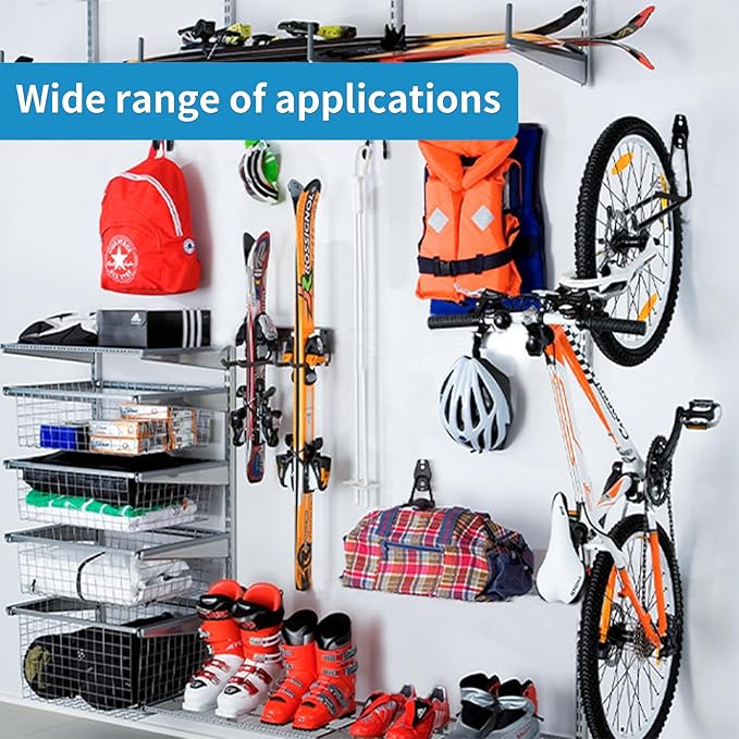 Garage Storage Utility Hooks，Garage Garden Tool Organizer，Steel Wall Mount Hooks, Garden Small U Hooks (6 Pack-Black)