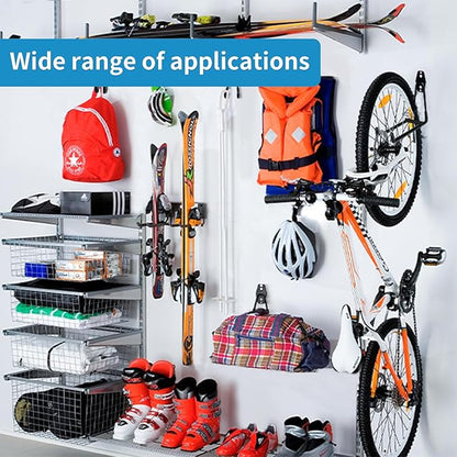 2 Pack Garage Storage Utility Hooks，Garage Garden Tool Organizer，Steel Wall Mount Hooks, Garden Small U Hooks (Black)