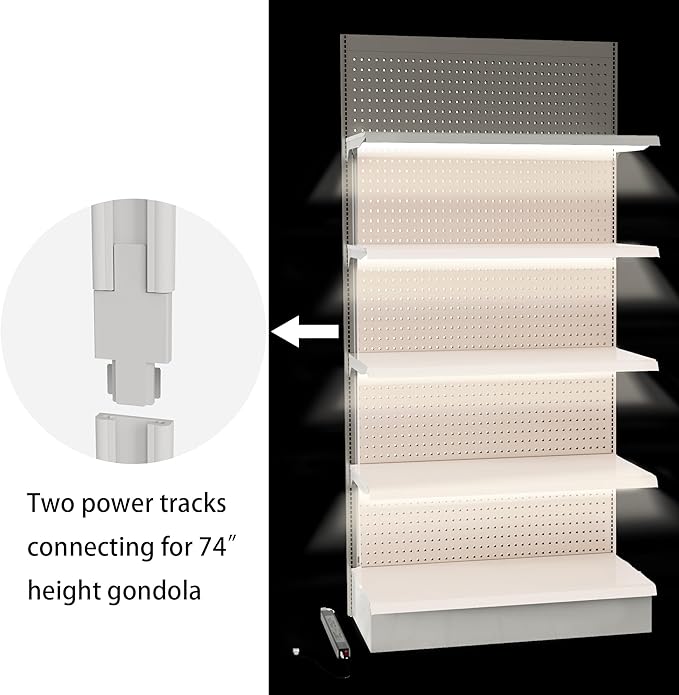 Gondola Shelving Lights 40" kit with 4 pcs 6000K Pure White LED Light Bars, LED Driver and Accessories Suits for Super Market Retail Display Shelves via Magnets to fit Under Shelf (40" 4PCS)