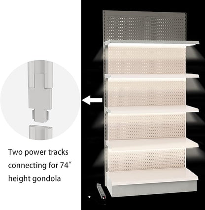 Gondola Shelving Lights 40" kit with 4 pcs 6000K Pure White LED Light Bars, LED Driver and Accessories Suits for Super Market Retail Display Shelves via Magnets to fit Under Shelf (40" 4PCS)