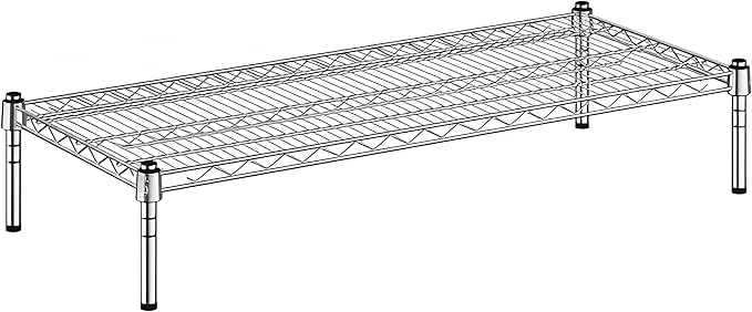 18" x 42" x 8" Chrome Wire Storage Shelf, Dunnage Rack, Commercial 1 Tier Small Shelf