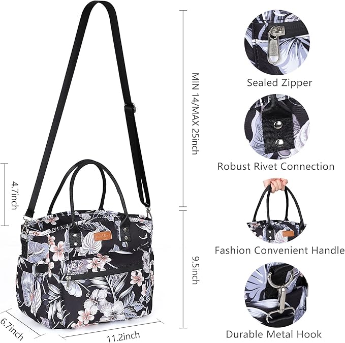 Insulated Lunch Bag for Women/Men,LeakProof Adult Lunch Box,Large Lunch Tote Bag with Removable Shoulder Strap,Portable Reusable Lunch Cooler Bag for Office Work Picnic Beach