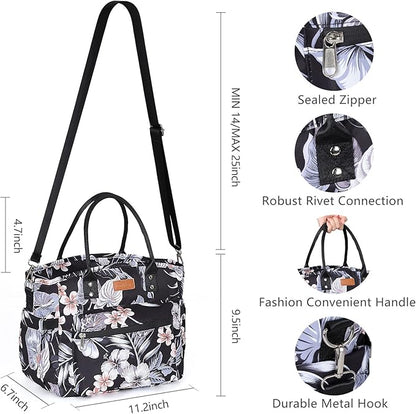 Insulated Lunch Bag for Women/Men,LeakProof Adult Lunch Box,Large Lunch Tote Bag with Removable Shoulder Strap,Portable Reusable Lunch Cooler Bag for Office Work Picnic Beach